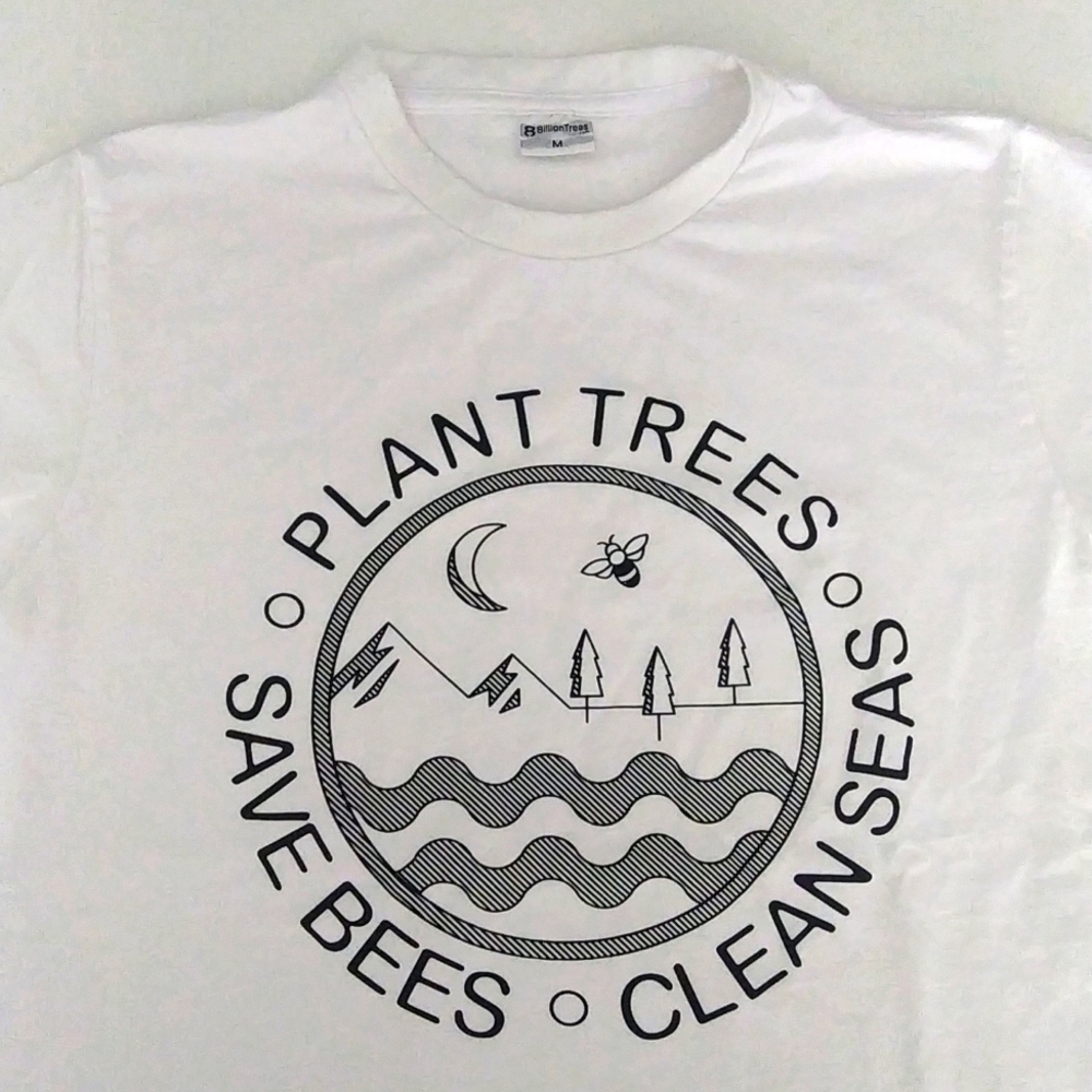 Plant Trees Save Bees Cotton white tee